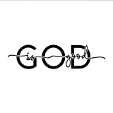 God is Good Religious Christian White Vinyl Window Decal Sticker for Cars or Laptops, 5 1/2 Inch