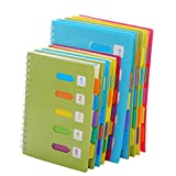 Chris.W 5-Subject Notebook with Dividers Index Tabs, Small Spiral Wirebound Ruled Notebooks for Women Students Teens Office School, 240 Pages Lined Paper, Blue-A5 Size(5.7x8.27inch)