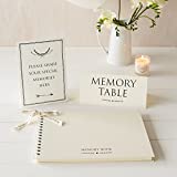 Large Luxury 12" x 8" Memory Book & 2 Sign Set for Funeral, Remembrance, Condolence, Celebration of Life - by Angel & Dove