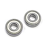 Antrader 2-Pack 12mm x 32mm x 10mm 6201Z Double Shielded Deep Groove Radial Ball Bearings
