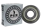 PGN (4 Pack) 6201-ZZ Bearing - Lubricated Chrome Steel Sealed Ball Bearing - 12x32x10mm Bearings with Metal Shield & High RPM Support