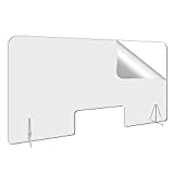 44" W-24" H Countertop Desk Sneeze Guard- Protective Partition, Plexiglass Shield Barrier for Coughing, Sneezing, Droplets - Acrylic Divider Panel