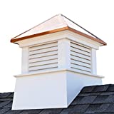 Manchester Vinyl Cupola, Perfect size for a 2 Car Garage or Smaller House, 30â€ square x 40â€ high, Pure Copper Roof