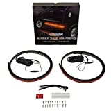 LEDGlow 70" Truck LED Running Board Light Amber Side Marker Kit with White Courtesy Lights for Extended & Crew Cab Trucks - Multi-Function Lighting - Flexible Waterproof Strips