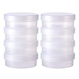 BENECREAT 8 Pack Round Frosted Plastic Bead Storage Containers Box Case with Screw Top Lids for Items,Pills,Herbs,Tiny Bead,Jewerlry Findings, and Other Small Items - 2.63x1 Inches