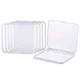 BENECREAT 6 Pack 4.9x4.4x0.43 Inches Rectangle Clear Plastic Bead Storage Containers Box Drawer Organizers with Lid for Beads Cards and Other Craft Accessories