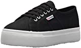 Superga womens 2790 Acotw Platform Fashion Sneaker, Black/White, 8.5 US