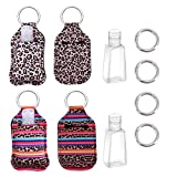 HAISWET 4 Pcs Boho Style Key chain Keyring Holder with Empty 30ML Bottle for Liquid Soap Lotion