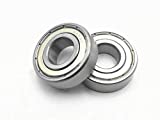 XJS 6203Z Silver Tone Double Shielded 40mm Outer Diameter Deep Groove Ball Bearing 2 Pcs