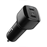 Spigen USB C Car Charger, 65W Dual USB Car Charger Fast Charge (PD 3.0 45W + 20W) Type C Car Adapter for iPhone 14 13 Pro Max SE 2022 12 Mini Pixel MacBook Air iPad Galaxy S23 S22 S21 Ultra Plus Note