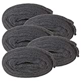 5 Rolls Grade #0000 Steel Wool Total 68Ft Super Fine Steel Wool Roll for Cleaning, Remove Rust, Buffing Wood and Metal Finishes (Total 12oz)