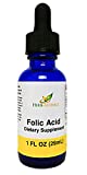Herb-Science Liquid Vitamin B9 Folic Acid Supplements - VIT B Drops for Brain & Digestive Function, Liver Support - Gluten-Free, Non-GMO, Vegan - Nutritional Supplement for Adults - 1 fl. oz.