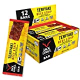 Jack Link's Beef Jerky Bars, Teriyaki - 8g of Protein and 80 Calories Per Protein Bar, Made with Premium Beef, No added MSG - Keto Friendly and Gluten Free Snacks (Pack of 12)