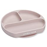 Simka Rose Suction Plate for Baby and Toddler - Divided Silicone Plate - BPA Free - Dishwasher and Microwave Safe (Lavender)