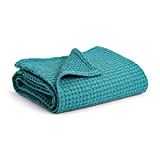 Simka Rose Waffle Baby Blanket - 100% Soft Cotton - Modern Gender Neutral Colors - Fresh 48 Newborn Photos - Large 36 x 40 inches (Teal)