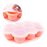 Simka Rose Baby Food Freezer Tray and Storage with Clip On Lid, BPA Free Silicone, 2.5 OZ Portions (Peach, 10 Portion)