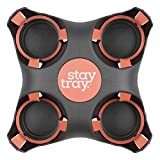 Reusable Drink Carrier by Stay Tray. Portable Cup Holder Made from Recycled Plastic. Drink Holder I Drink Caddy I Drink Tray I Coffee Cup Holder Tray I 4 Cup Carrier Tray.