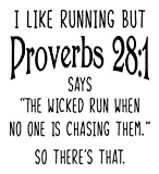 Funny Tea Towel | The Wicked Run When No One Is Chasing Them | Proverbs 28:1 | Bible Verse | Exercise | Running Excuse | Kitchen Dish Towel gift