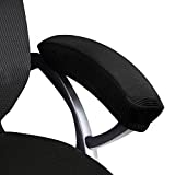 Trycooling 2 Set Polyester Removable Durable Machine Washable Office Chair Armrest Slipcovers Covers Pads (Length-30cm) (Black)