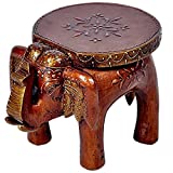 JGARTS More Buying Choices Wooden Wood Elephant Stool Handicraft Gift Foot Stool Step Stool 7.5" Souvenir