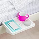 BedShelfie Bedside Shelf for Bed & Bunk Bed Shelf Tray Table Caddy for Top Bunk Organizer As Seen On Business Insider College Dorm Room Essentials Clip-On Nightstand (Original Size, White Bamboo)