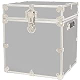 Rhino Trunk & Case Cube Armor Trunk, College, Home & Storage 18"x18"x20" (Silver)