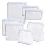 Stasher Platinum Silicone Food Grade Reusable Storage Bag, Clear (Bundle 7-Pack) | Reduce Single-Use Plastic | Cook, Store, Sous Vide, or Freeze | Leakproof, Dishwasher-Safe, Eco-friendly