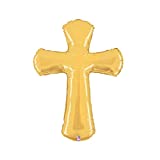 Gold Cross Shape Mylar Balloon