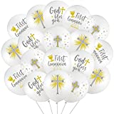 48 Pieces Cross Doves Latex Balloons Chalice Latex Balloons 12 Inch Baptism Latex Balloons God Bless You First Communion Decorations for Baptism God Christening Confirmation Supplies