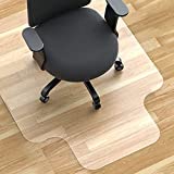 ARTOFUL Office Chair Mat for Hardwood Floor 47"×35"×0.08", Thicker Heave Duty Desk Chair Mat with Lip, Waterproof Non-Slip Plastic Floor Mat Protector for Office and Home