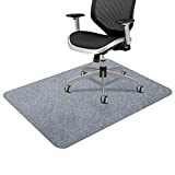 SALLOUS Chair Mat for Hard Floors, 1/6" Thick 55" x 35" Rectangular Protector Chair Mats for Hardwood Floors, Multi-Purpose Low Pile Desk Rug for Home Office, Rolled Packaging (Light Gray)