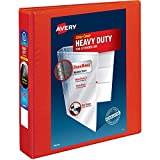 Avery Heavy Duty View 3 Ring Binder, 1.5"One Touch EZD Ring, Holds 8.5" x 11" Paper, 1 Red Binder (79171)