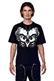 Jonny Cota Studio Leopard Wings Print T-Shirt – Women’s and Men’s Graphic T-Shirt with Butterfly and Leopard Print Design – Crewneck Relaxed Fit Abstract T-Shirt, Black, XXL