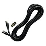 EleMiniKin Extention Coaxial TV Antenna Cable (15 feet) with Coupler - Extend Your Digital TV Antenna Cable