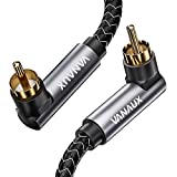 VANAUX 90 Degree Right Angle RCA Audio Cable[1 RCA Male to 1 RCA Male, Dual Shielded, Gold-Plated,HiFi Sound Quality] Stereo Audio Cable for Home Audio Theater, Amplifiers (5ft/1.5m)