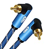 RCA Cable, EMK 90 Degree Right Angle RCA to RCA Audio Cable[24K Gold-Plated,HiFi Sound Quality] Stereo Audio Cable for Home Theater, HDTV, Amplifiers, Hi-Fi Systems (1.5ft/0.5m)
