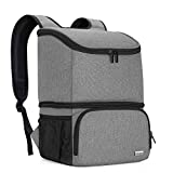 Teamoy Breast Pump Bag Backpack with Cooler Compartment for Breast Pump, Cooler Bag, Breast Milk Bottles and More, Double Layer Pumping Bag for Working Moms, Gray(Bag Only)