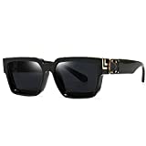 CCLI Retro Millionaire Sunglasses Square Metal punk Rock Hip hop Sunglasses men women 1:1, 4, One Size