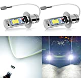 AUXLIGHT H3 LED Fog Light DRL Bulbs, 3000 Lumens Extremely BrightBulbs Replacement for Cars, Trucks, 6000K Xenon White