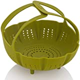 Zavor Silicone Steamer Basket & Strainer for 6Qt & Larger Pressure Cookers, Multicookers, Instant & Stock Pots | BPA-free, Non-scratch Pressure Cooker Accessories Collection, Green (ZACMISB22)