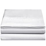 4U'LIFE 2-Pack Flat Bed Sheets, Ultra Soft & Comfortable Double Burshed Micrifiber(White,Twin)