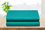 Elegant Comfort 2-Pack Luxury Flat Sheet Premium Hotel Quality Wrinkle and Fade Resistant 1500 Thread Count Egyptian Quality 2-Piece Bed Top Sheet,Twin/Twin XL, Turquoise