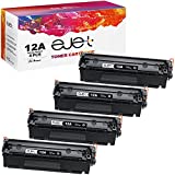 ejet 12A Compatible Toner Cartridges Replacement for HP 12A Q2612A to use with 1020 1012 1022 1018 1010 3015 3030 3050 3052 M1120 Printer (Black, 4-Pack)