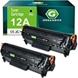 GREENBOX Compatible Toner Cartridge Q2612A Replacement for HP 12A Q2612A for 1020 1022 1018 1010 1012 3050 3015 3055 3030 MF4350d MF4150 MF4370dn D420 MF4270 Printer (Black, 2 Pack)