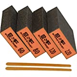 Sanding Sponge, 60 80 120 220 Coarse Medium Fine Grit Sanding Blocks, Sander Sponges for Drywall Metal, Sandpaper Sponge Sanding Block for Wood 4 Pcs by S&F STEAD & FAST