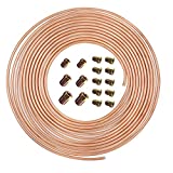 hikotor Flexible 25 Feet 3/16 Inch Copper Alloy Brake Line Tubing Kit with 16 Inverted Flare Fittings SAE Standard for Hydraulic Fuel Transmission System