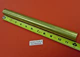 1" C360 BRASS SOLID ROUND ROD 12" long New Lathe Bar Stock 1.00" Diameter 1/2 Hard