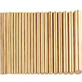 24 Pieces Brass Rods Round Solid Brass Stock Pin Assorted Diameter 1.5-8 mm for 100 mm Length Brass Rod for Drift Punches Various Shaft DIY Craft Model Plane Ship Cars Knife Handles