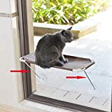 LSAIFATER All Around 360° Sunbath and Lower Support Safety Iron Cat Window Perch, Cat Hammock Window Seat for Any Cats (M, Brown)