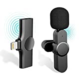 【Plug-Play with 2 Clips】 Lavalier Wireless Microphone for iPhone Youtubers,Facebook Live Stream,Vloggers,Interview,Auto-syncs Clip-on iPhone Lapel Mic for PC (NO APP or Bluetooth Needed)